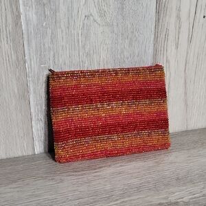 Beaded Coin Purse Ombre Colorway Stripe Vintage Inspired Handmade Detailing